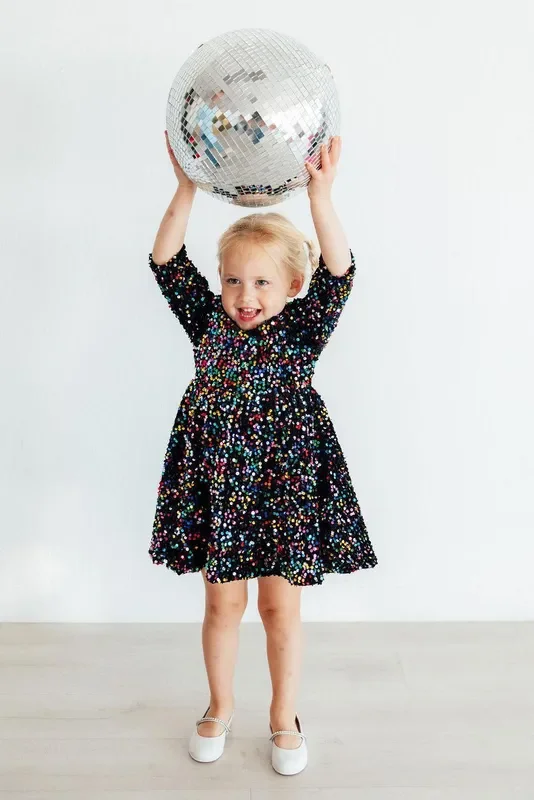 Confetti Velvet Sequin Dress