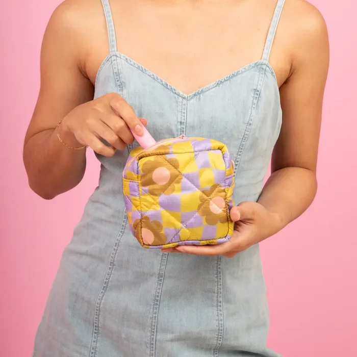 Cool Funky Daisy Puffy Mod Pouch