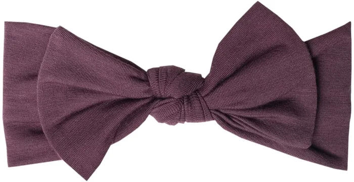 Copper Pearl Knit Headband Bow – Plum