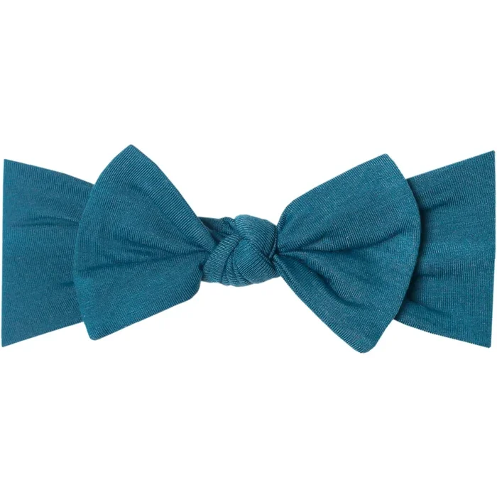 Copper Pearl Knit Headband Bow | Steel
