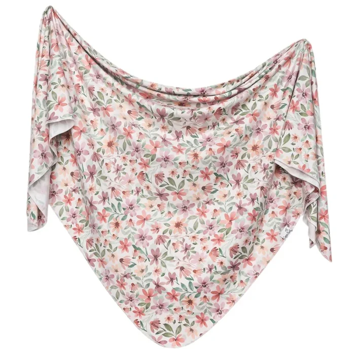 Copper Pearl Knit Swaddle Blanket | Natalie