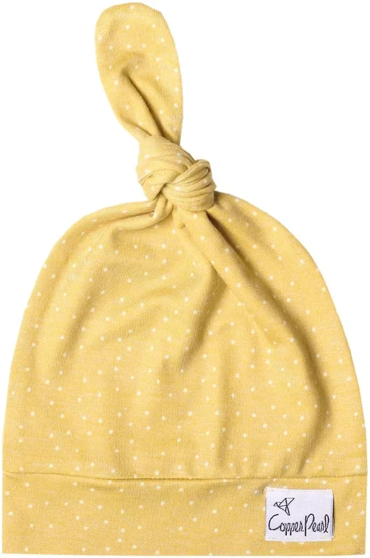 Copper Pearl Newborn Top Knot Hat – Marigold