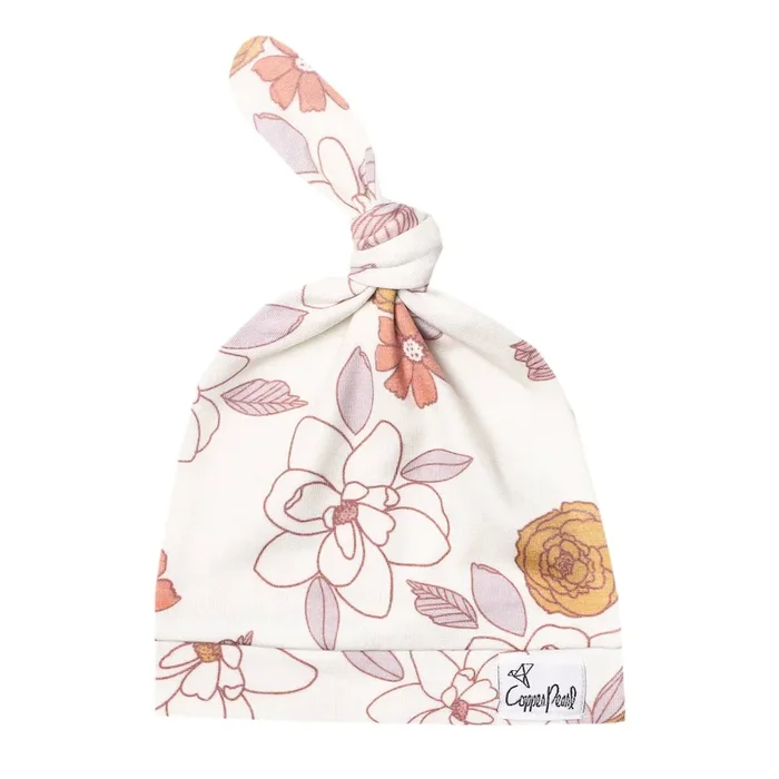 Copper Pearl Newborn Top Knot Hat | Ferra