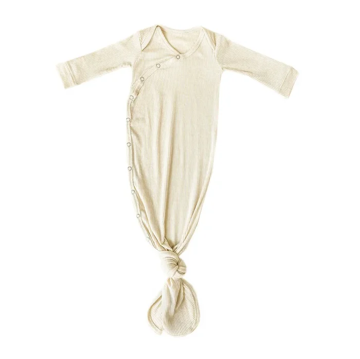 Copper Pearl Rib Knit Knotted Gown | Moonstone