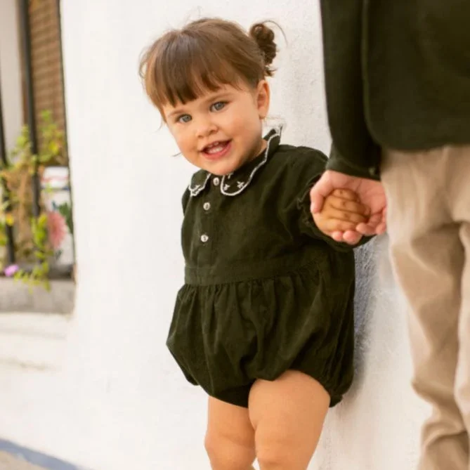 Corduory Romper – Green