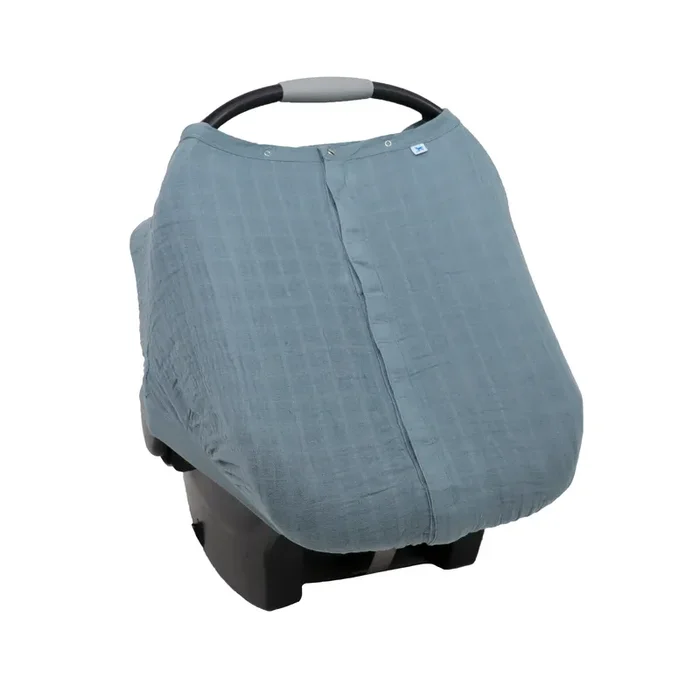 Cotton Muslin Car Seat Canopy – Sea