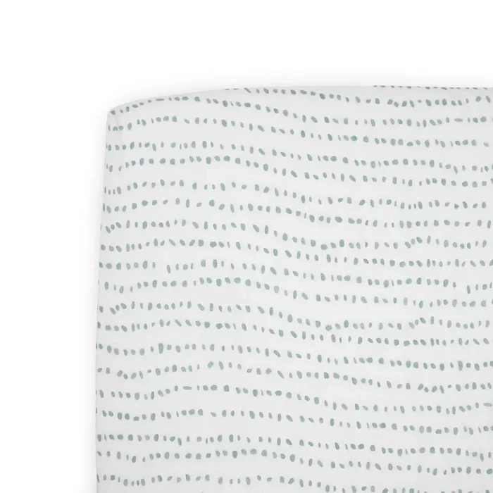Cotton Muslin Crib Sheet – Stone Stripe