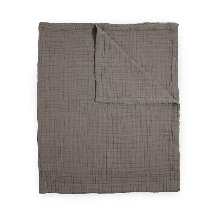 Cotton Muslin Quilted Throw – Mocha