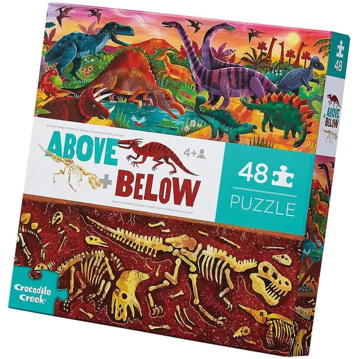 Crocodile Creek 48 Piece Above & Below Puzzle | Dinosaur World