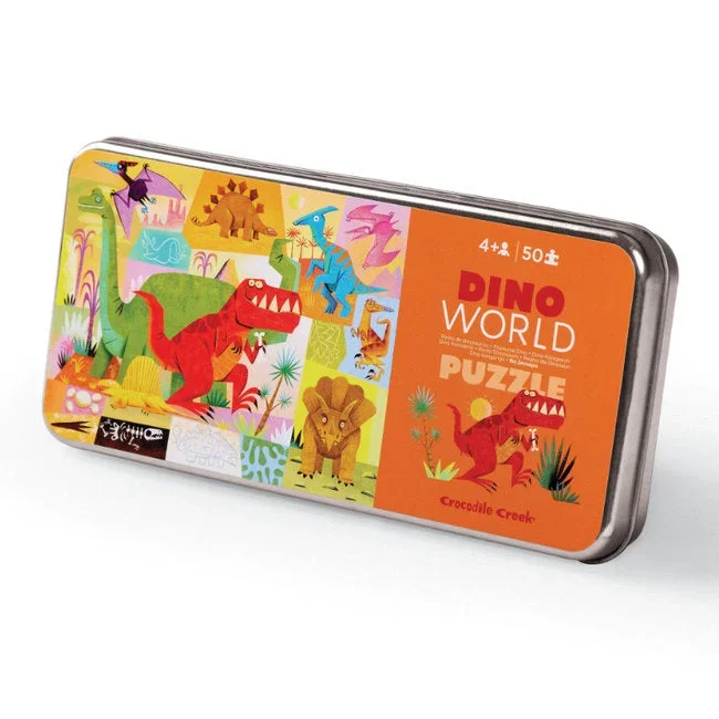 Crocodile Creek 50 Piece Tin Puzzle | Dino World