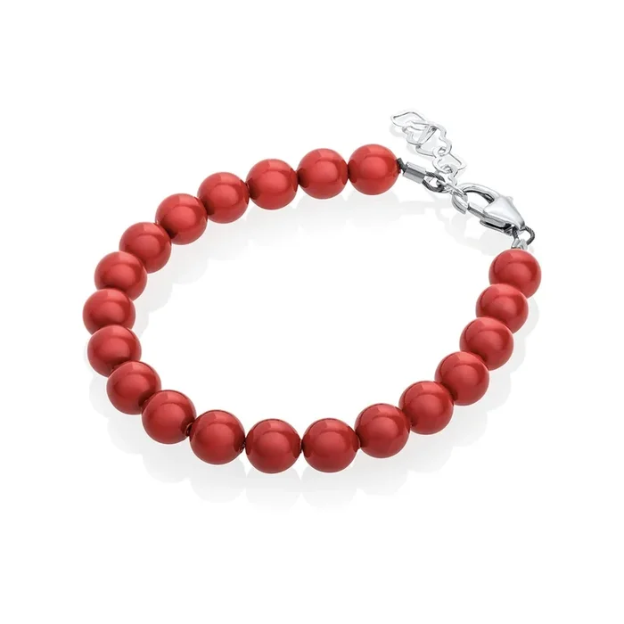 CRYSTAL DREAM RED CORAL PEARLS 4MM