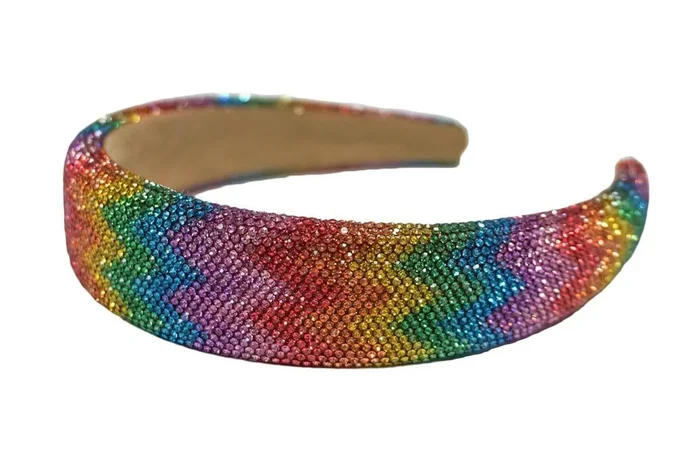 Crystalized Zig-Zag Rainbow Headband
