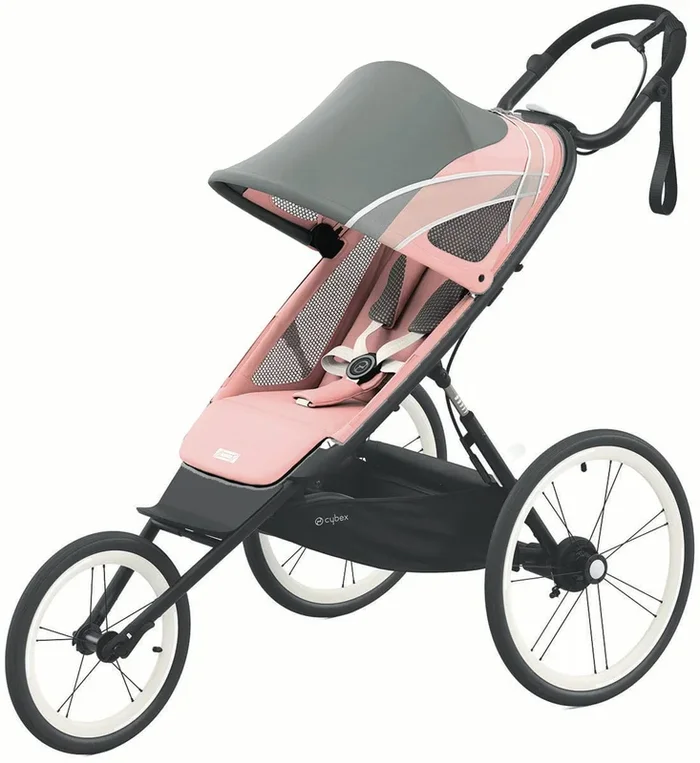 Cybex AVI Jogging Stroller Bundle – Black Frame + Silver Pink Seat Pack