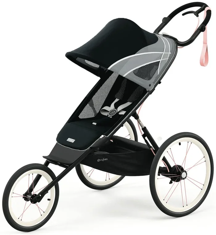 Cybex AVI Jogging Stroller Bundle – Black/Pink Frame + All Black Seat Pack