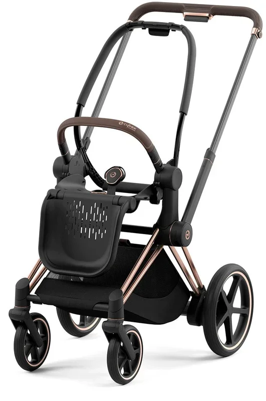 Cybex ePriam 2 Electronic Assist Stroller Frame – Rose Gold / Brown