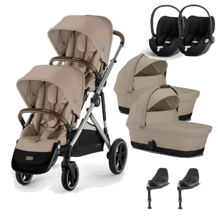 Cybex Gazelle S Twin (Cloud T) Travel System – Taupe / Almond Beige