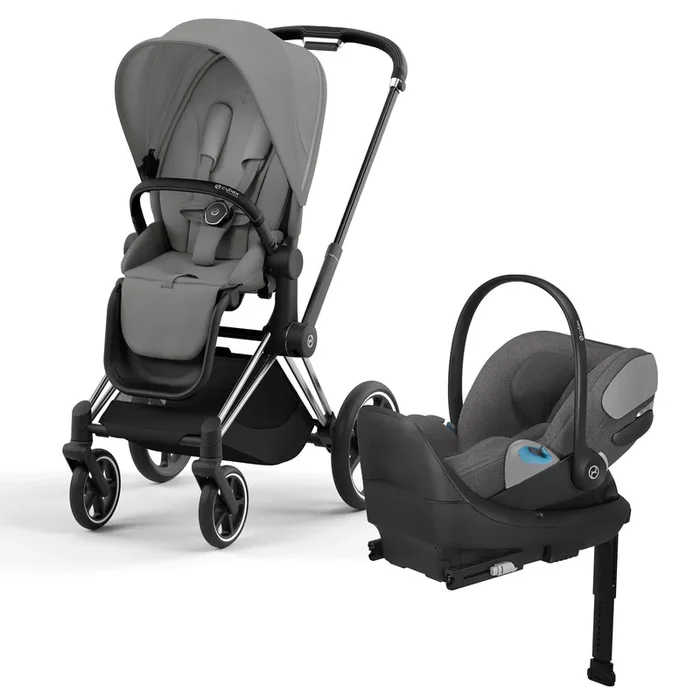 Cybex Priam 4 + Cloud T Travel System Bundle – Chrome / Black / Mirage Grey / Mirage Grey