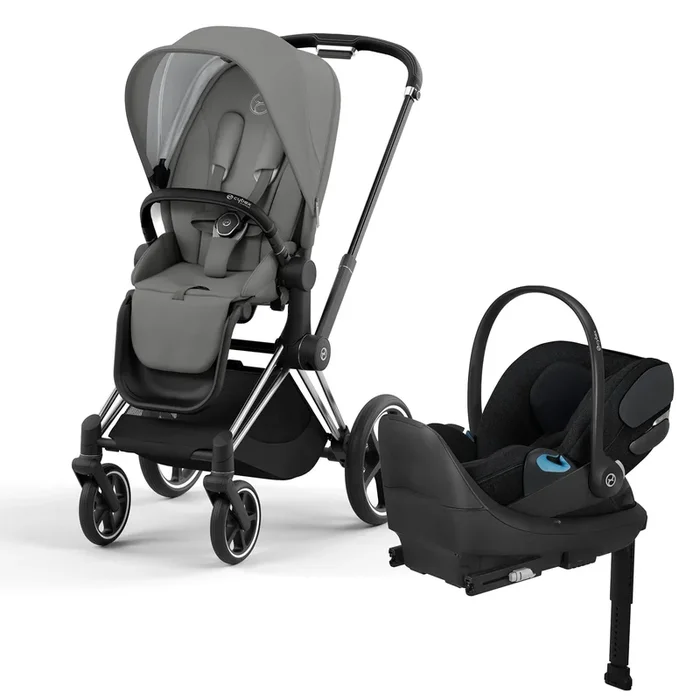 Cybex Priam 4 + Cloud T Travel System Bundle – Chrome / Black / Soho Grey / Sepia Black