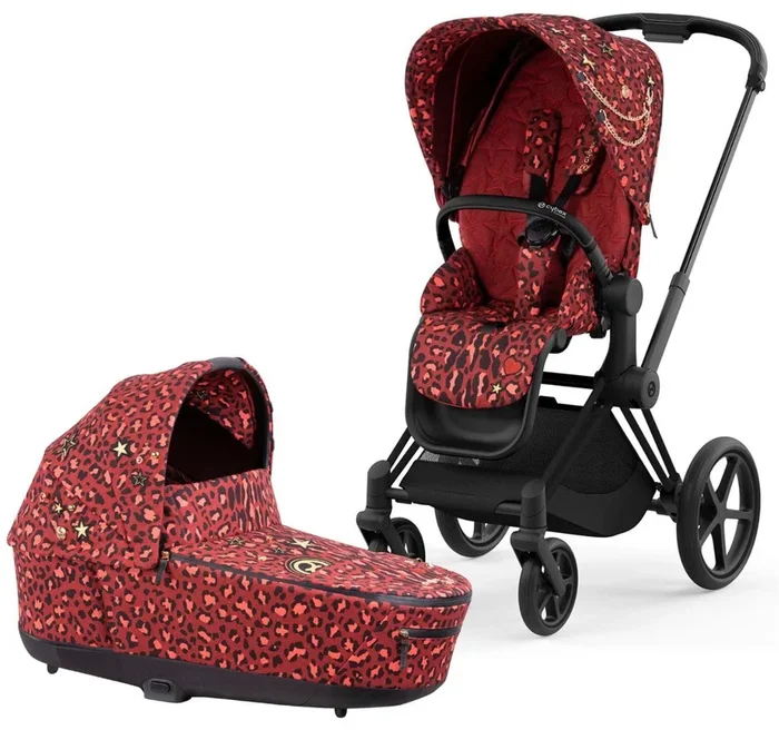 Cybex Priam 4 Complete Stroller with Lux Bassinet Bundle – Rockstar by Alec Voelkel