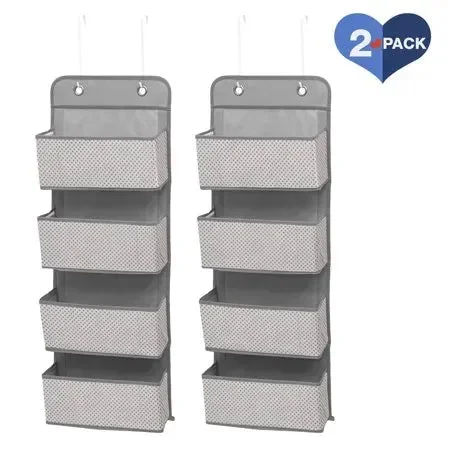 Delta Children 4 Pocket Over the Door Hanging Organizer – 2 Pack Easy Storage/Organization Solution – Versatile and Accessible in Any Room in the Hou