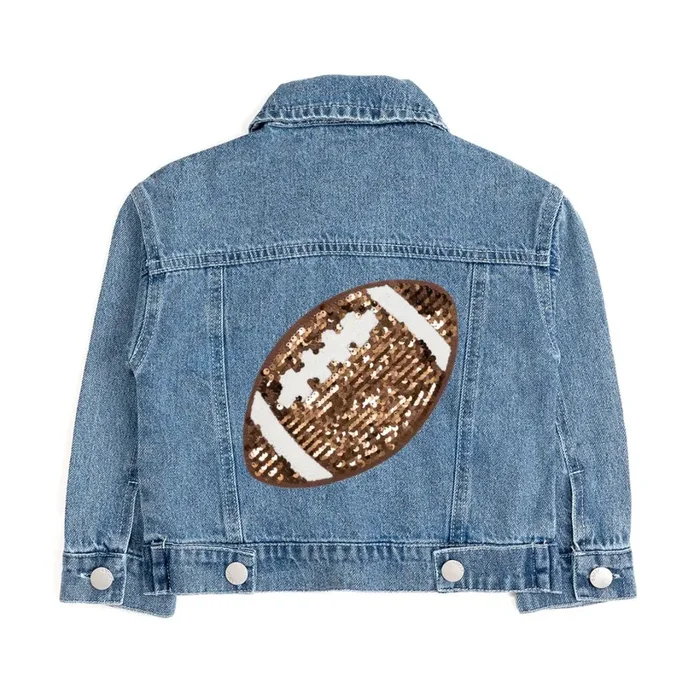 Denim Jacket | Sequin Football Patch