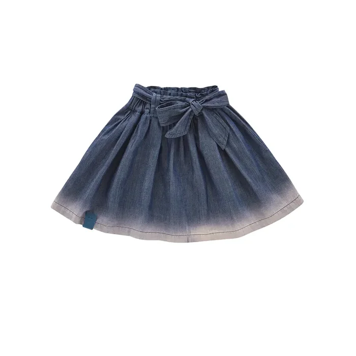 Denim Skirt With Belt | Indigo
