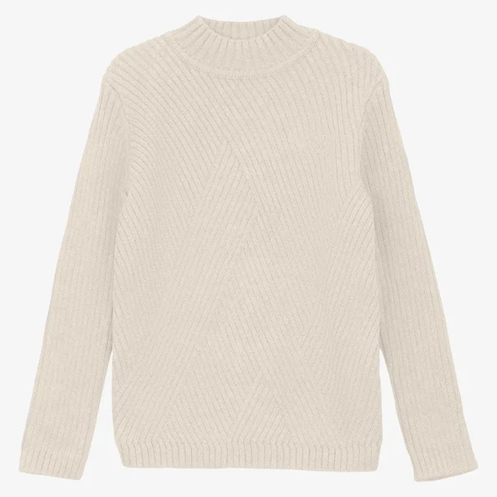 Diagonal Rib Sweater – Cream