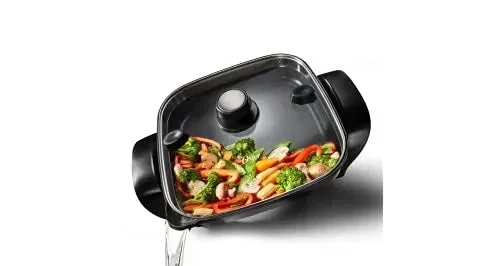 DiamondForce 12 X 12 Strain & Pour Electric Skillet – Black