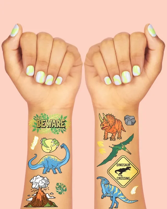 Dino-mite Tats – 44 Foil Temporary Tattoos