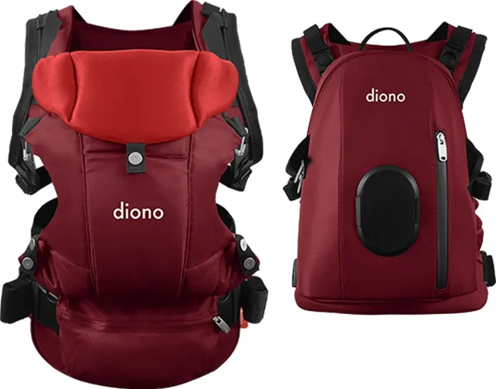 Diono Carus Complete 4-in-1 Baby Carrier + Detachable Backpack – Red