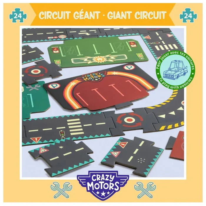 Djeco Crazy Motors | City Circuit Puzzle 24 Pc