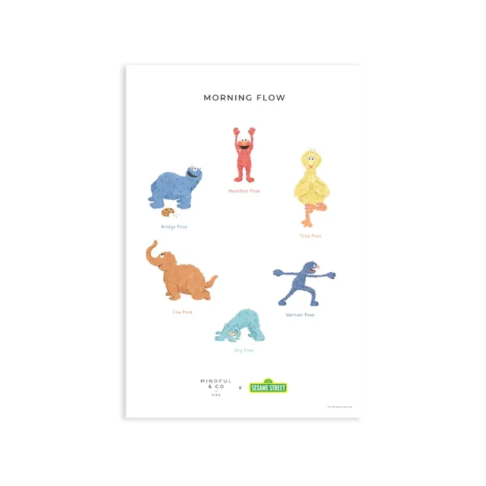 Double-sided Sesame Street Yoga Poses Print