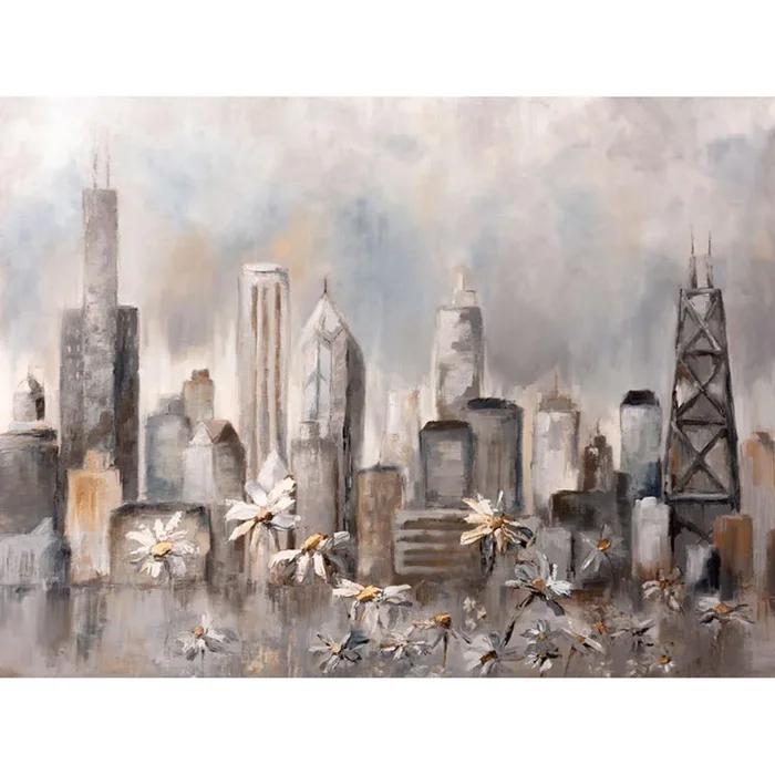 Downtown Daisies Stretched Canvas Wall Art