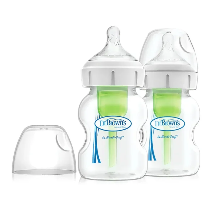 Dr. Brown’s Anti-Colic Options+ 2-Pack Wide Neck Baby Bottles – 5oz