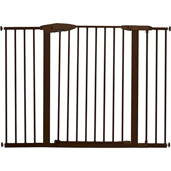 Easy Close XL™ Pressure Mounted Metal Baby Gate for Stairs, Hallways and Doors – Bronze