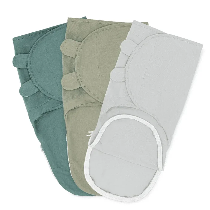 Easy Swaddle Blankets with Zipper by Comfy Cubs – Stone, Sage, Azul