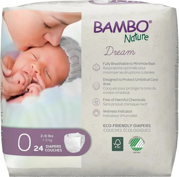 Eco-Labeled Baby Diapers – White – Size 0