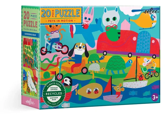 eeBoo 20 Piece Big Puzzle – Pets in Motion