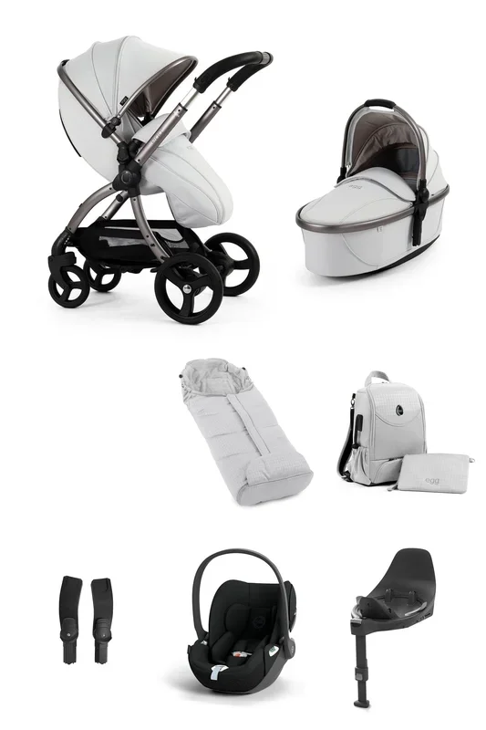 Egg 3 Luxury Cloud T i-Size Travel System – Houndstooth Silver