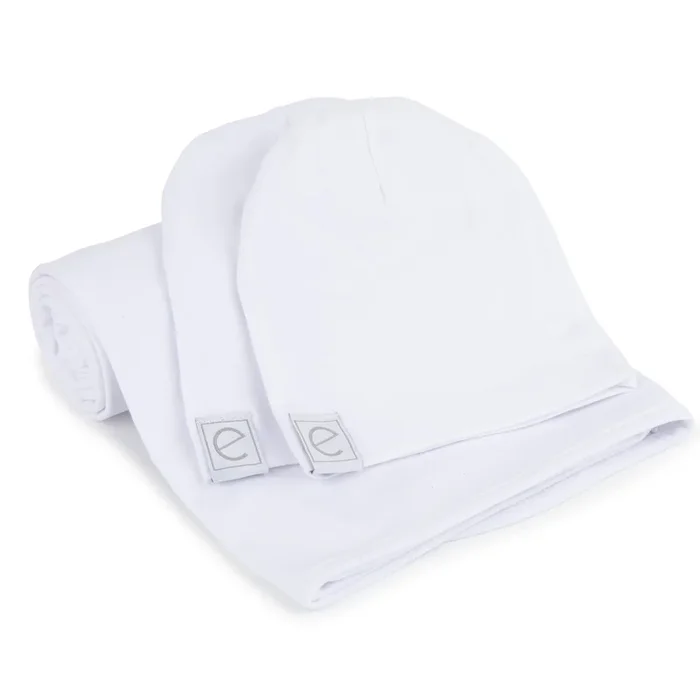 Ely’s & Co. Jersey Knit Cotton Swaddle Blanket and Beanie Hat Gift Set