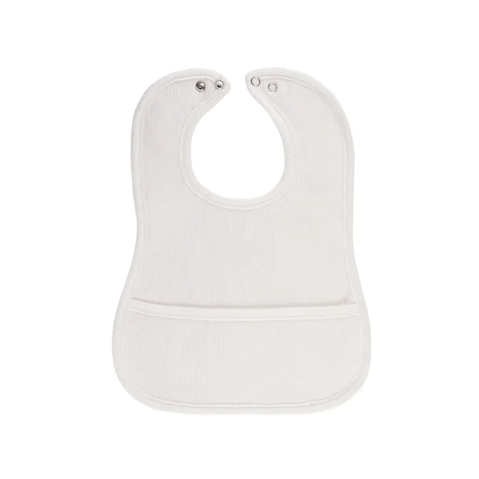 ELY`S & CO. SINGLE RIBBED BIB – IVORY – 6-18M