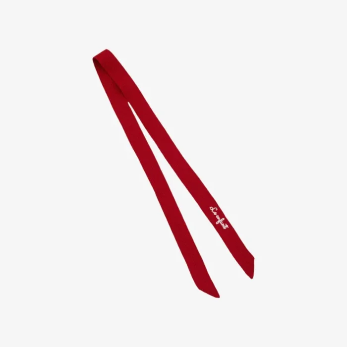 Embroidered Knit Ribbon – Red