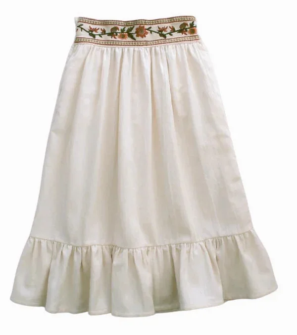Embroidered Ornamental Skirt – Ecru