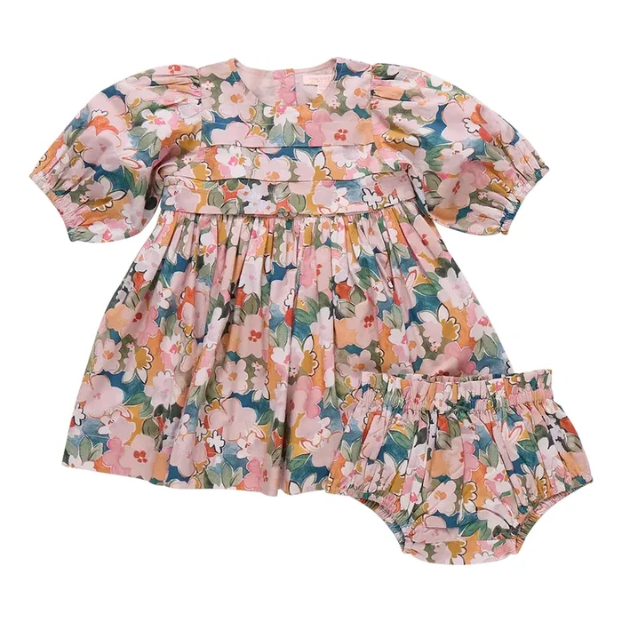 Evelyn Dress Set Watercolor Floral