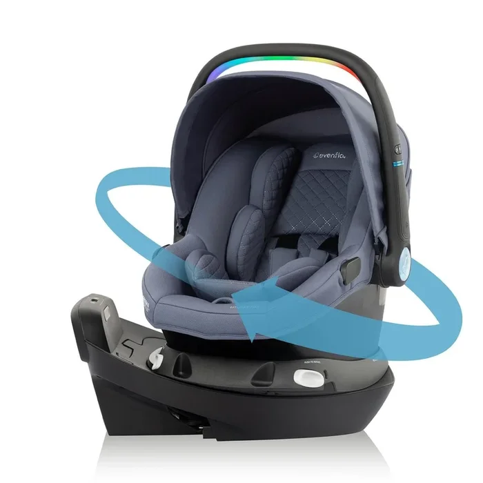 Evenflo Revolve180 LiteMax NXT Rotational Infant Car Seat with SensorySoothe – Flint