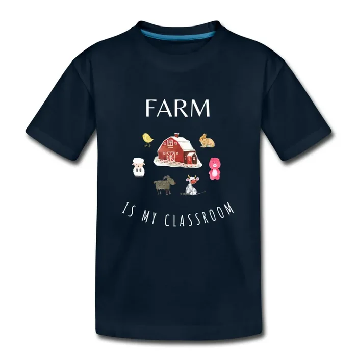 Farm Classroom Kids Organic T-Shirt – Eco-Friendly & Farm School Design