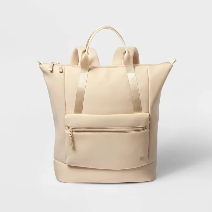 Faux Neoprene Backpack – Cream