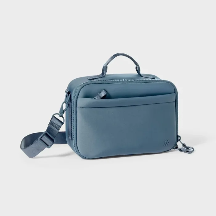 Faux Neoprene Lunch Tote – Dusty Navy