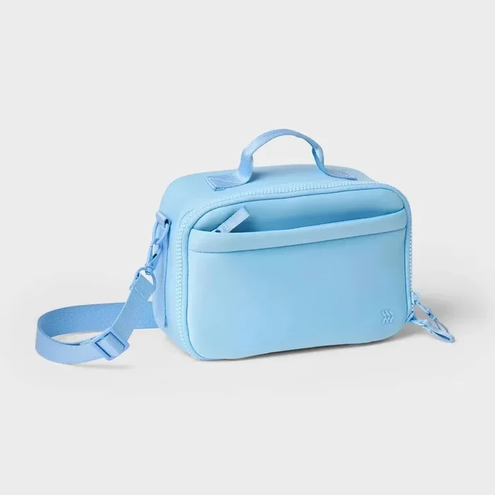 Faux Neoprene Lunch Tote – Powder Blue