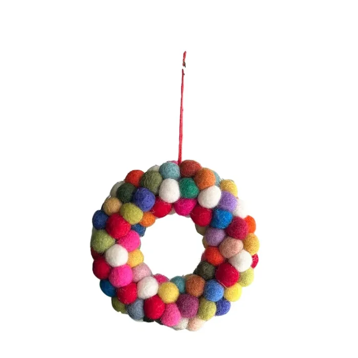 Felt Ornament – Mini Pompom Pompom Wreath